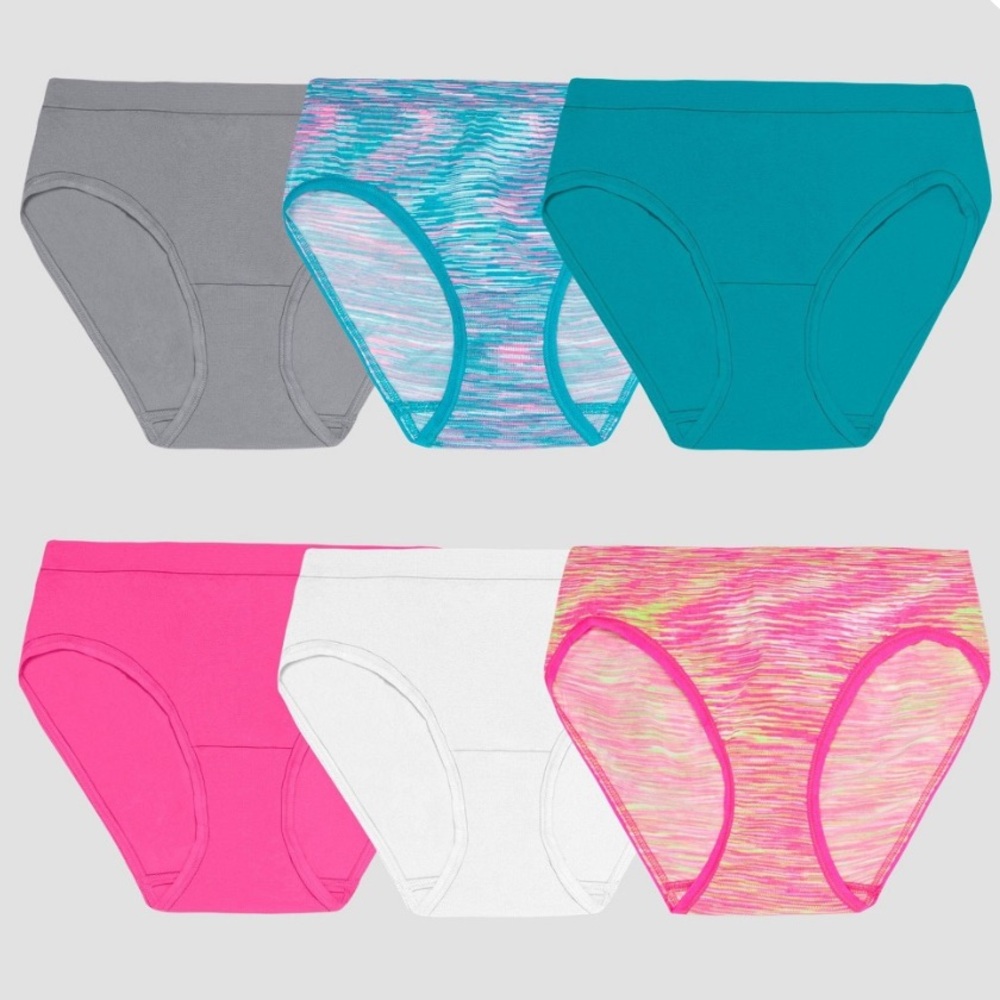 ⭐️ Fruit of the Loom Girls' Hipster Underwear 6 Pack - Size 6/8